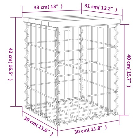 Градинска пейка габионен дизайн 33x31x42 см импрегниран бор