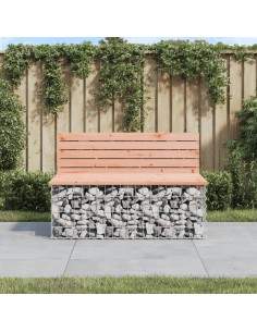 Градинска пейка дизайн габион 103x70x65 см дугласко дърво масив
