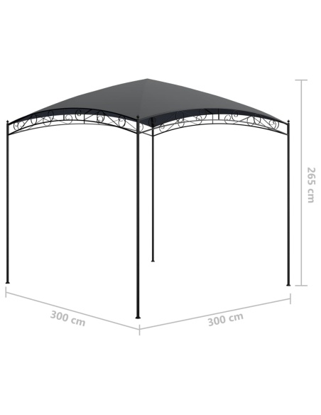 Шатра, 3x3x2,65 м, антрацит, 180 г/м²