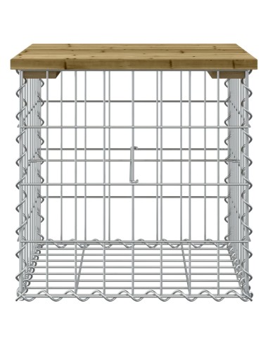 Градинска пейка габионен дизайн 43x44x42 см импрегниран бор