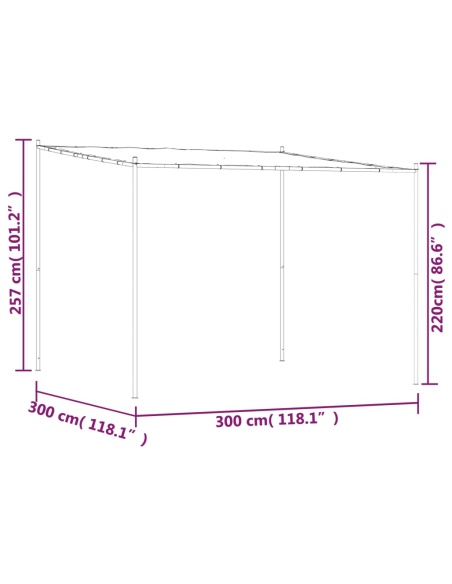 Шатра, бежова, 3x3 м, 180 г/м², плат и стомана
