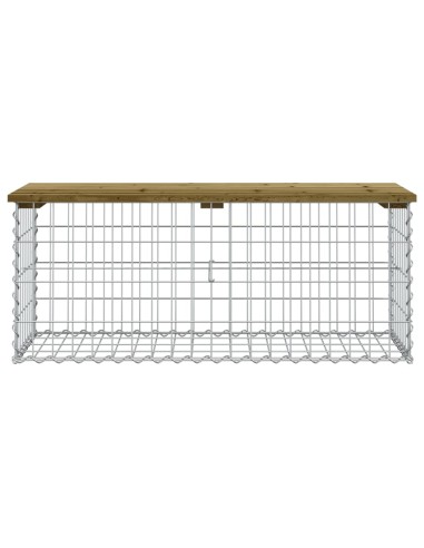 Градинска пейка габионен дизайн 103x44x42 см импрегниран бор
