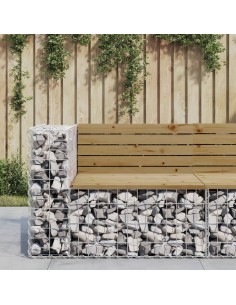 Градинска пейка габионен дизайн 92x71x65,5 см импрегниран бор