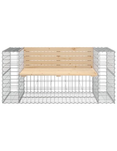 Градинска пейка габионен дизайн 143x71x65,5 см бор масив