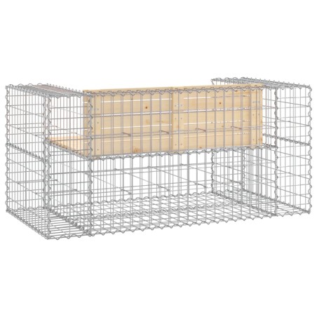 Градинска пейка габионен дизайн 143x71x65,5 см бор масив