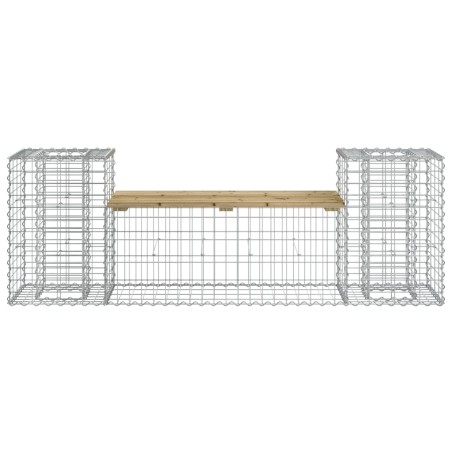 Градинска пейка габионен дизайн 183x41x60,5 см импрегниран бор