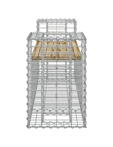 Градинска пейка габионен дизайн 183x41x60,5 см импрегниран бор