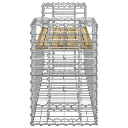 Градинска пейка габионен дизайн 183x41x60,5 см импрегниран бор
