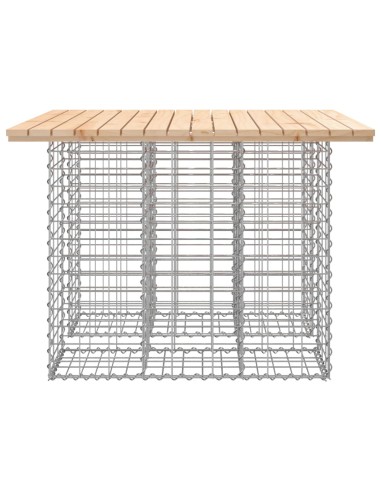 Градинска пейка габионен дизайн 100x102x72 см бор масив