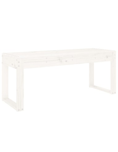 Градинска пейка, бяла, 110x38x45 см, борово дърво масив