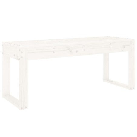 Градинска пейка, бяла, 110x38x45 см, борово дърво масив
