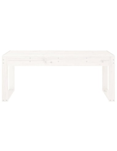 Градинска пейка, бяла, 110x38x45 см, борово дърво масив
