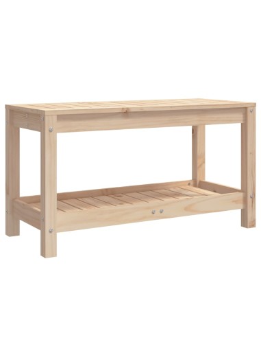 Градинска пейка, 82,5x35x45 см, борово дърво масив