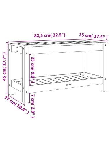 Градинска пейка 82,5x35x45 см масивна дугласка дървесина