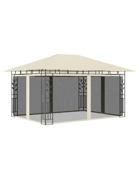 Шатра с комарник и LED стринг, 4x3x2,73 м, 180 г/м², кремава