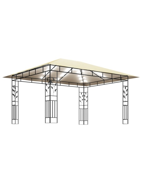 Шатра с комарник и LED стринг, 4x3x2,73 м, 180 г/м², кремава
