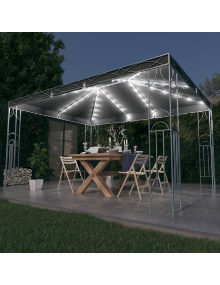 Шатра с LED светещи стрингове, 400x300 см, антрацит, алуминий