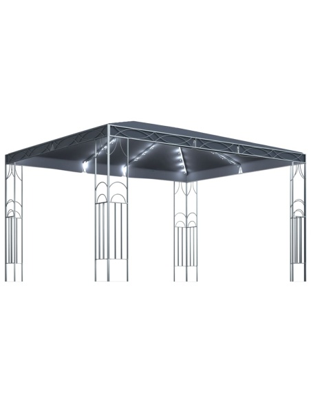 Шатра с LED светещи стрингове, 400x300 см, антрацит, алуминий