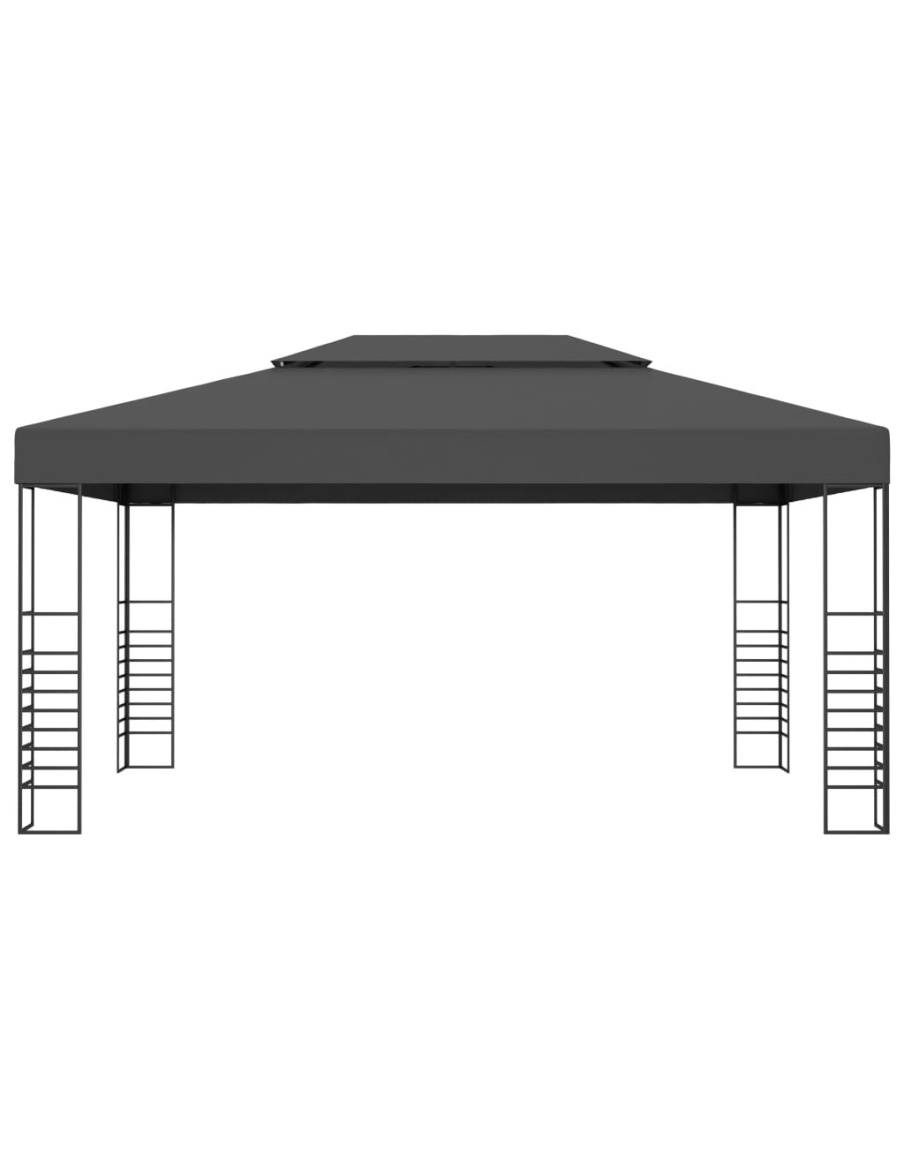Шатра с LED светещи стрингове, 3х4 м, антрацит