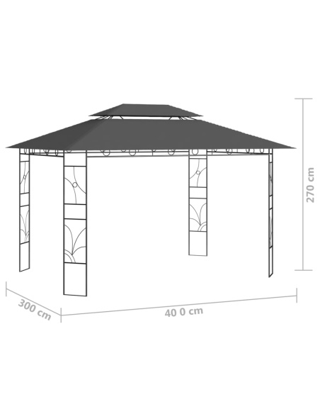 Шатра, 4x3x2,7 м, антрацит, 160 г/м²