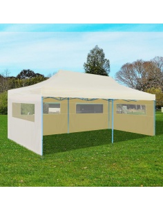 Сгъваема pop-up парти шатра, кремава, 3x6 м