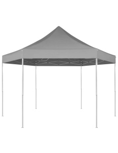 Шестоъгълна pop-up сгъваема шатра, сива, 3,6x3,1 м