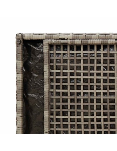Външна пейка за съхранение с възглавница Grey 100 cm Поли ратан