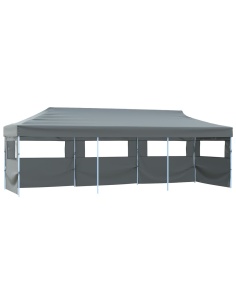 Сгъваема шатра с 5 странични стени, 3x9 м, антрацит