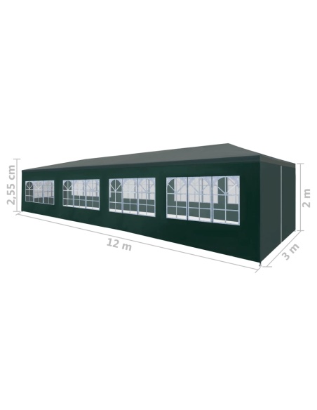 Парти шатра 3x12 м зелена