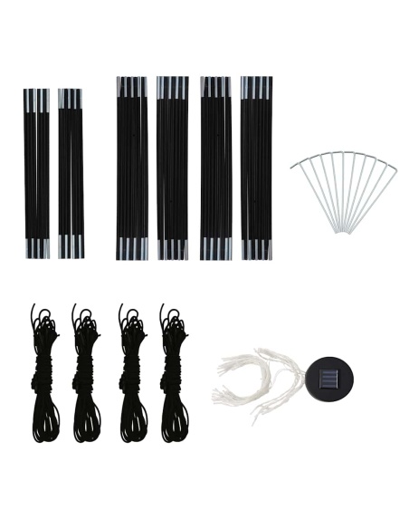 Парти шатра с LED и 4 стени, 3,6x3,6x2,3 м, синя