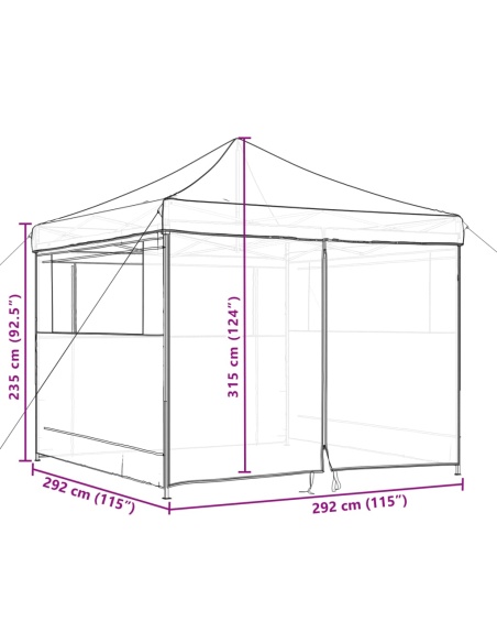 Сгъваема парти шатра pop-up с 4 странични стени теракота