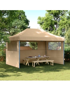 Сгъваема парти шатра pop-up с 3 странични стени бежова