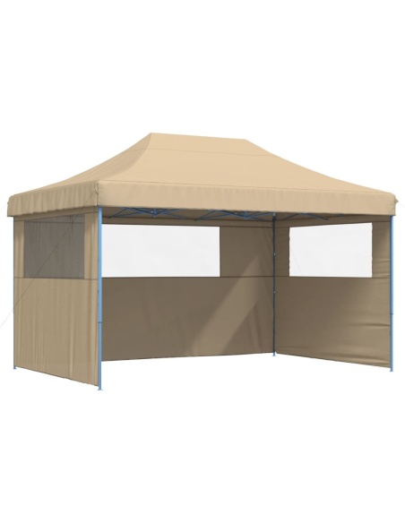 Сгъваема парти шатра pop-up с 3 странични стени бежова