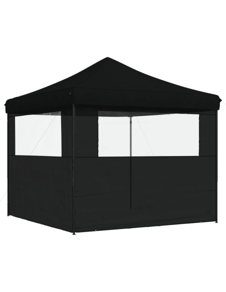 Сгъваема парти шатра pop-up с 2 странични стени черна