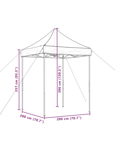 Сгъваема парти шатра, pop-up, таупе, 200x200x306 см