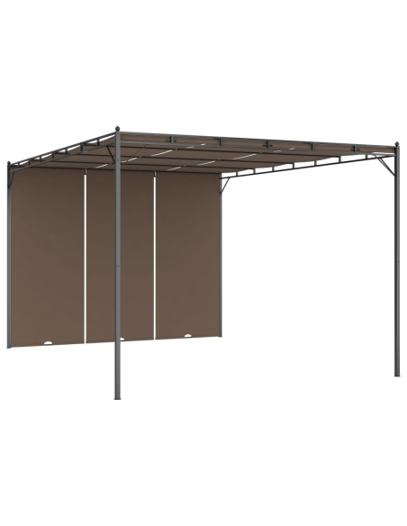 Градинска шатра със странична завеса, 4x3x2,25 м, таупе