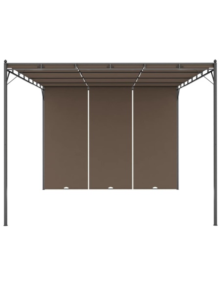 Градинска шатра със странична завеса, 4x3x2,25 м, таупе