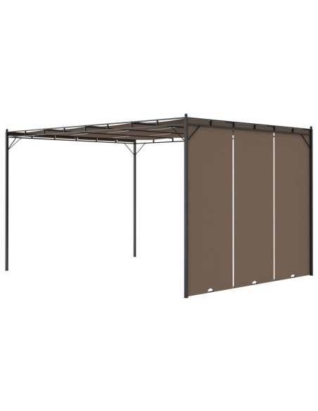 Градинска шатра със странична завеса, 4x3x2,25 м, таупе