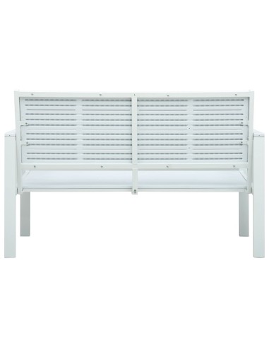 Градинска пейка, 120 cм, HDPE, бяла, имитация на дърво