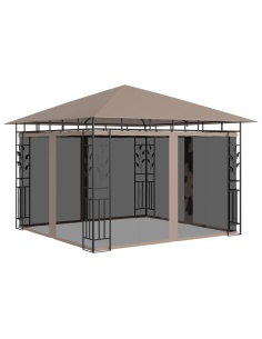 Шатра с мрежа против комари, 3x3x2,73 м, таупе, 180 г/м²