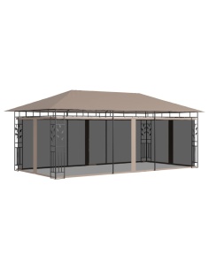 Шатра с мрежа против комари, 6x3x2,73 м, таупе, 180 г/м²
