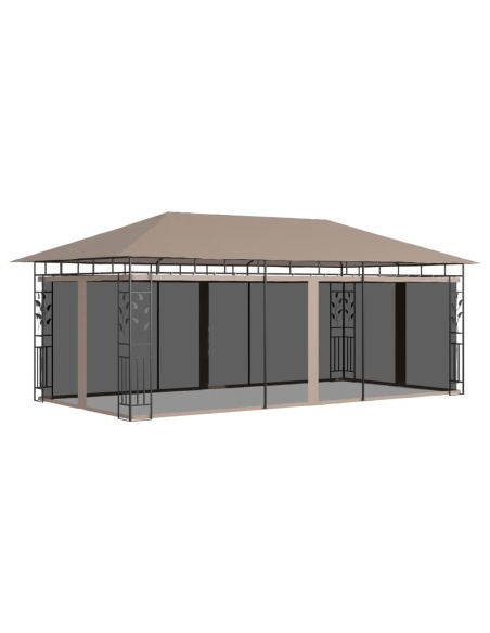 Шатра с мрежа против комари, 6x3x2,73 м, таупе, 180 г/м²