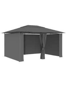 Градинска шатра със завеси, 4x3 м, антрацит