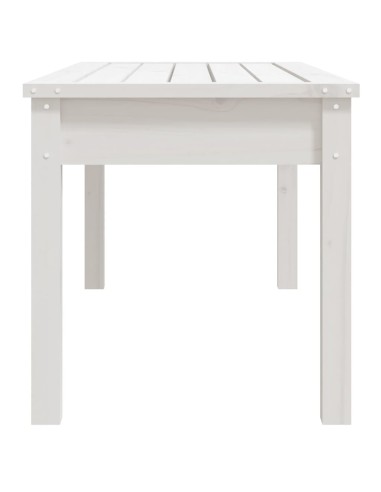 Градинска пейка, бяла, 109x44x45 см, борово дърво масив