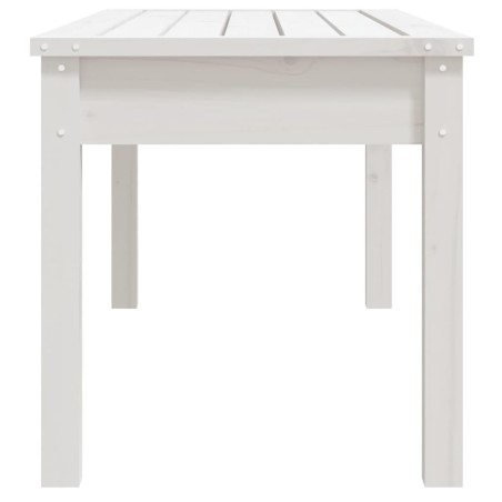 Градинска пейка, бяла, 109x44x45 см, борово дърво масив