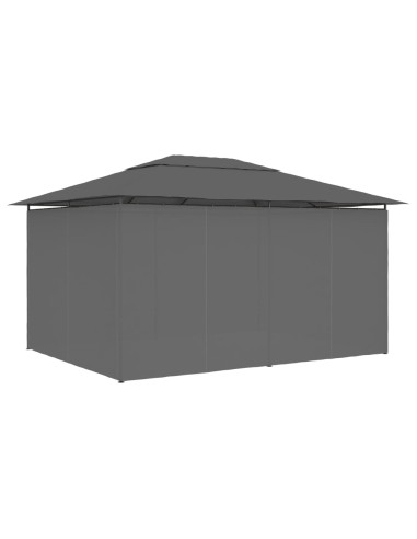Градинска шатра със завеси, 4x3 м, антрацит