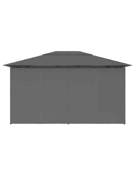 Градинска шатра със завеси, 4x3 м, антрацит