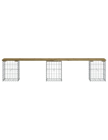 Градинска пейка габионен дизайн 203x31x42 см импрегниран бор