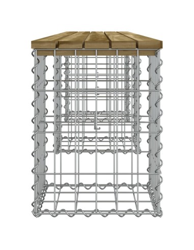 Градинска пейка габионен дизайн 203x31x42 см импрегниран бор