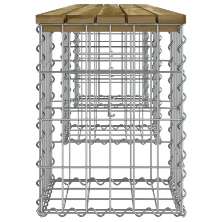 Градинска пейка габионен дизайн 203x31x42 см импрегниран бор